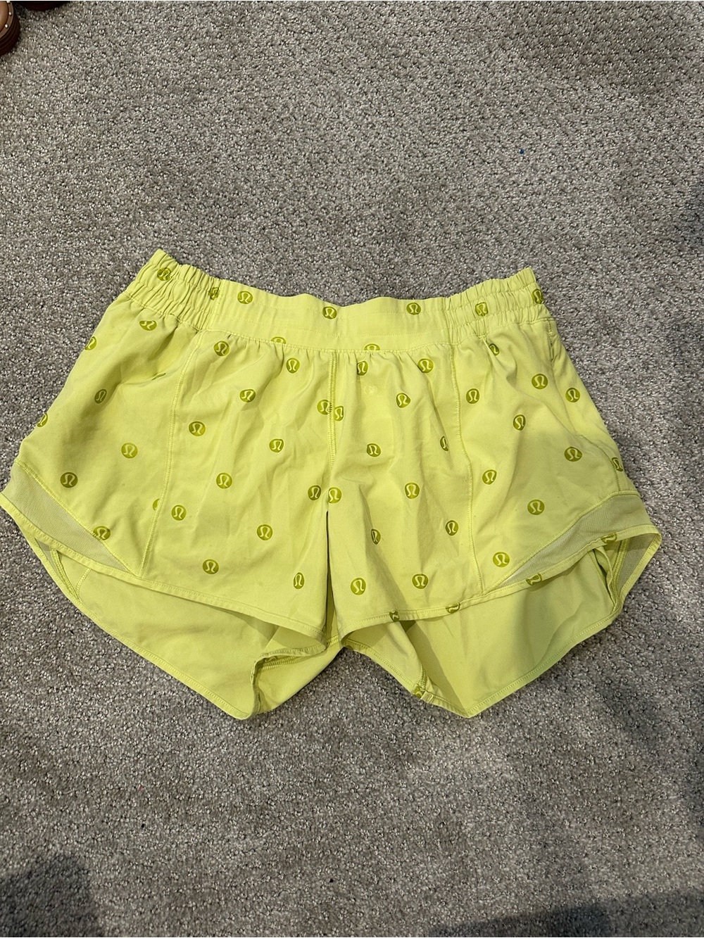 lululemon athletica Neon Yellow Layered Athletic Shorts